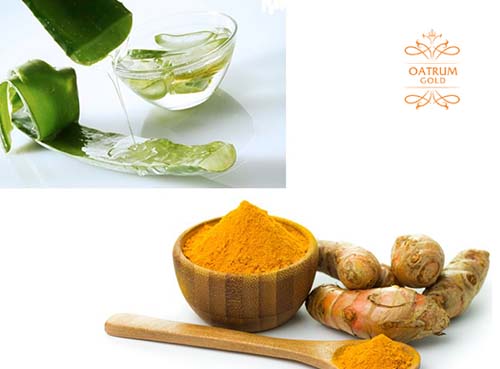 Nha đam kết hợp nghệ tươi giúp da mịn màng, không để lại sẹo.