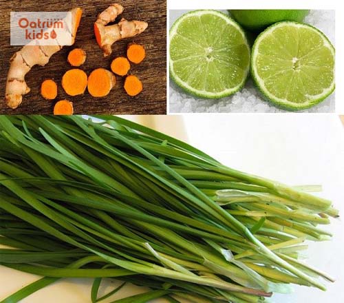 Lá hẹ, nghệ, chanh là bài thuốc trị ho hiệu quả cho bé