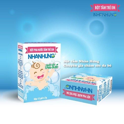 Kết hợp bột tắm trẻ em Nhân Hưng để vệ sinh da bé hàng ngày, đồng thời đẩy lùi nhanh các triệu chứng của viêm da cơ địa.