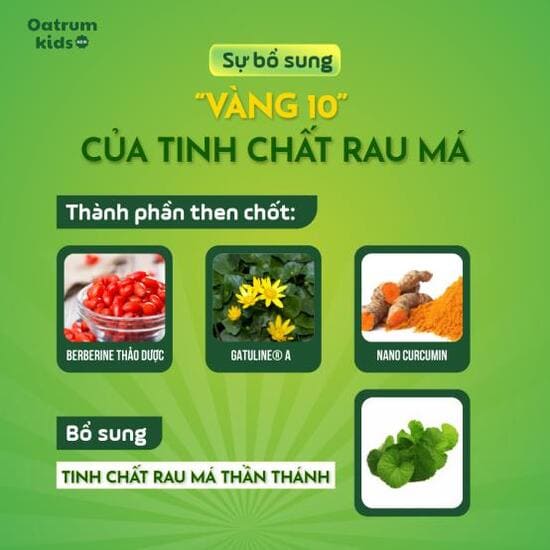 Tinh chất Rau má – thành phần mới của Oatrum Kids New